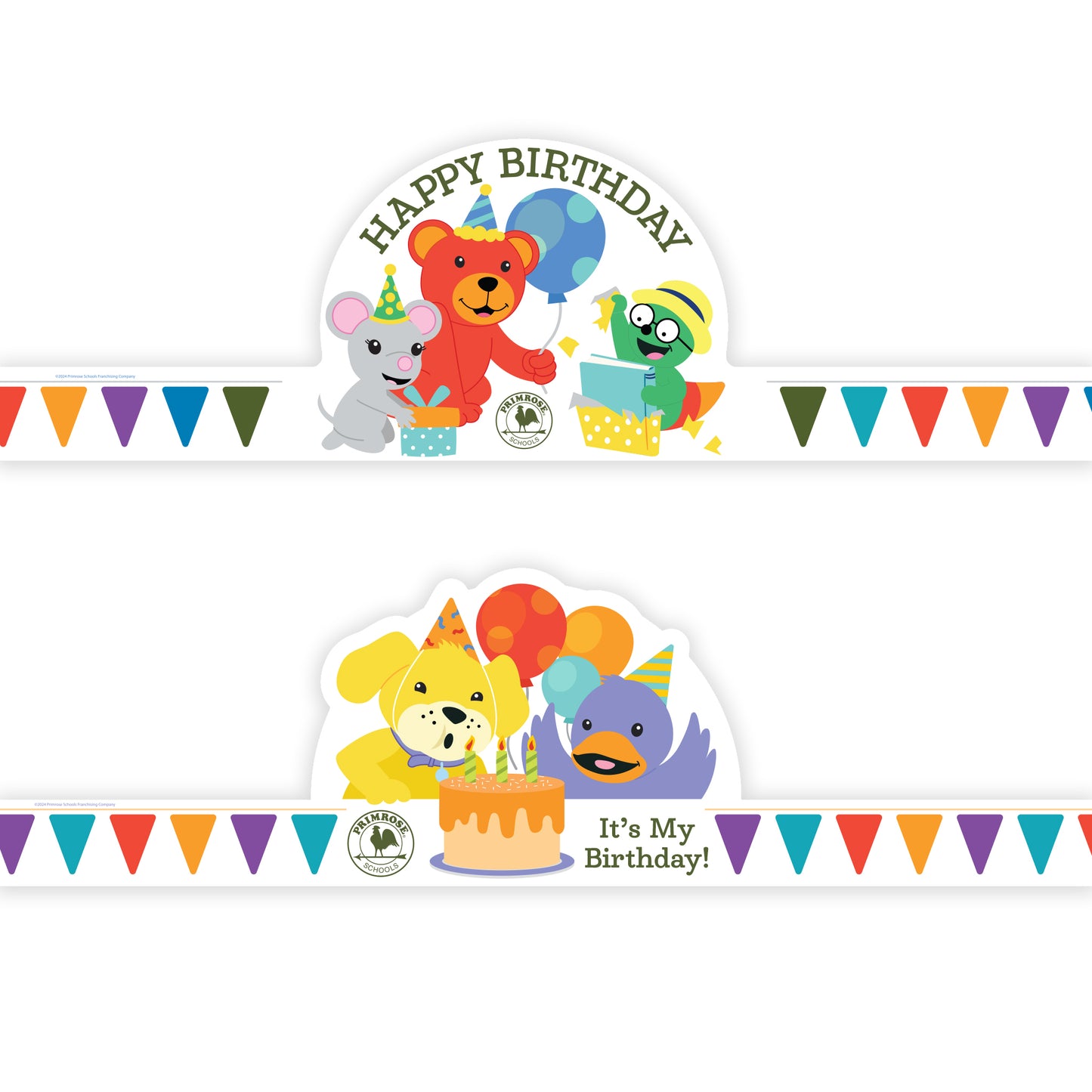 HAPPY BIRTHDAY HEADBANDS, Pack of 4