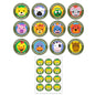 CHARACTER 1.5" STICKERS,  12 SHEETS