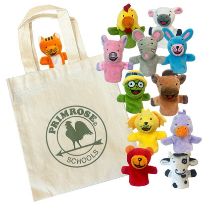 PLUSH FINGER PUPPET 12 PIECE SET W/BAG