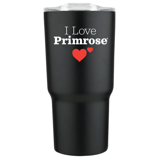 BLACK I LOVE PRIMROSE STAINLESS STEEL TUMBLER