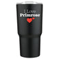 BLACK I LOVE PRIMROSE STAINLESS STEEL TUMBLER
